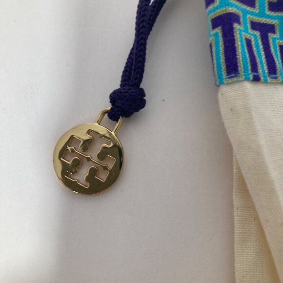 Tory Burch Shoe Dust Bag Drawstring 12 x 15" Cream Blue - Picture 3 of 5